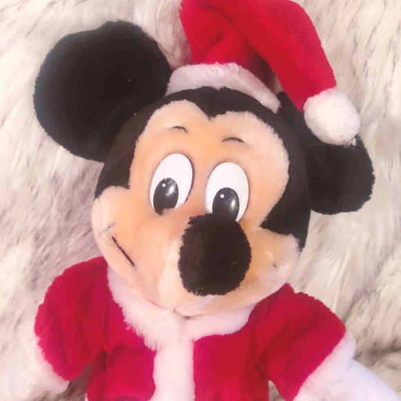 Vintage Disneyland Disney Santa Mickey Mouse Plush - Picture 2 of 8